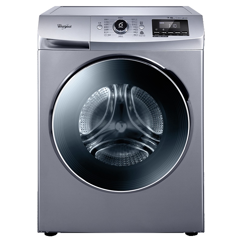 惠而浦(Whirlpool)WF712921BL5W 7.5公斤 变频高温杀菌 洗脱一体 全自动 滚筒洗衣机(极地灰)