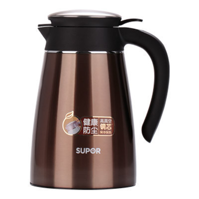 苏泊尔(SUPOR)家用真空保温壶KC20AP1 不锈钢大容量隔热长效保温热水瓶晶韵系列2.0L 摩卡金