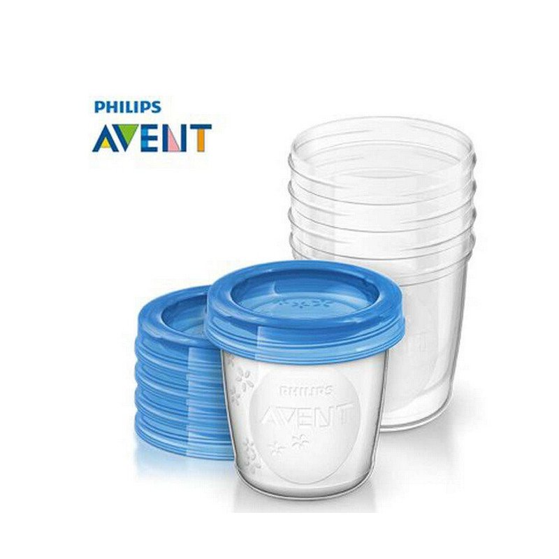 飞利浦 AVENT 新安怡母乳/婴儿辅食储存杯组240毫升 SCF639/05 英国原装进口