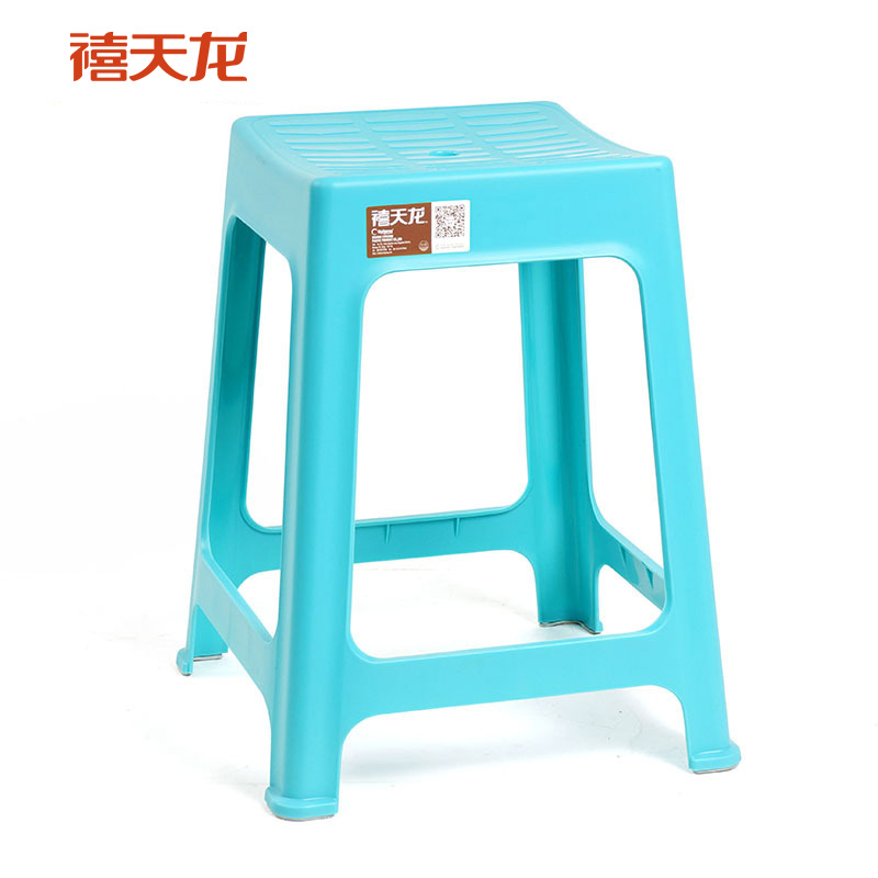 禧天龙citylong塑料凳2054加厚高凳浴室凳餐桌凳二个装蓝色