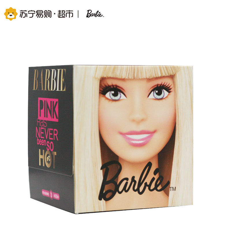 芭比(Barbie) 抽纸 经典倍韧系列 三层60抽1盒大规格(长幅) 盒装 卫生纸