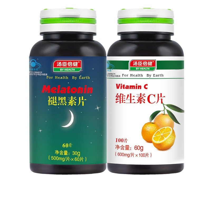 汤臣倍健褪黑素片400mg/片*60片 送维C橘子味120片