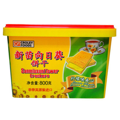 菲律宾进口 新苗向日葵饼干（柠檬味夹心）800g 休闲零食 浓浓香味 酥脆饼干