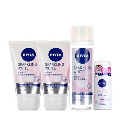 妮维雅(NIVEA) 晶纯皙白女士套装 收细毛孔 套装400ML 洁面 保湿补水