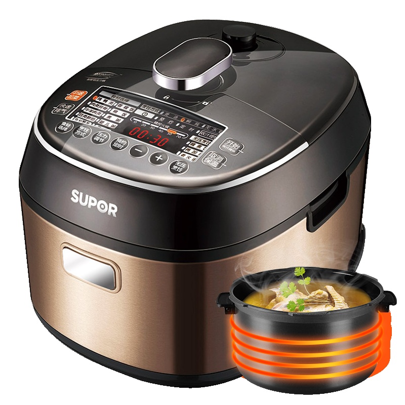 苏泊尔(SUPOR)电压力锅 CYSB50FCW11-100 5L/升 鲜呼吸智能电高压锅电饭煲电饭锅多用途不粘锅 单胆