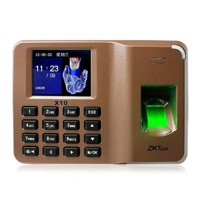 ZKTeco/熵基科技x10打卡机考勤机办公室指纹识别员工上班下班手指签到咖啡色高性价比