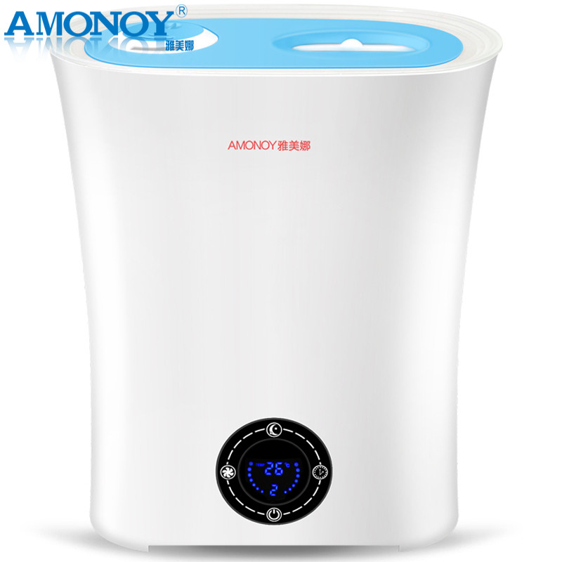 雅美娜(AMONOY)加湿器MJS-616 智能触屏 上加水家用卧室办公室可控彩灯定时3L水箱超声波加湿香薰机