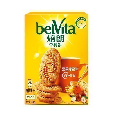 焙朗(BELVITA) 早餐饼干 零食 坚果蜂蜜味150g