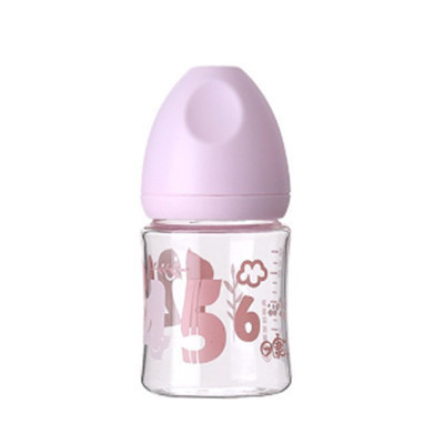 [苏宁自营]日康(rikang)宽口玻璃奶瓶140ML RK-3051 母乳实感宽口径无铅环保安全