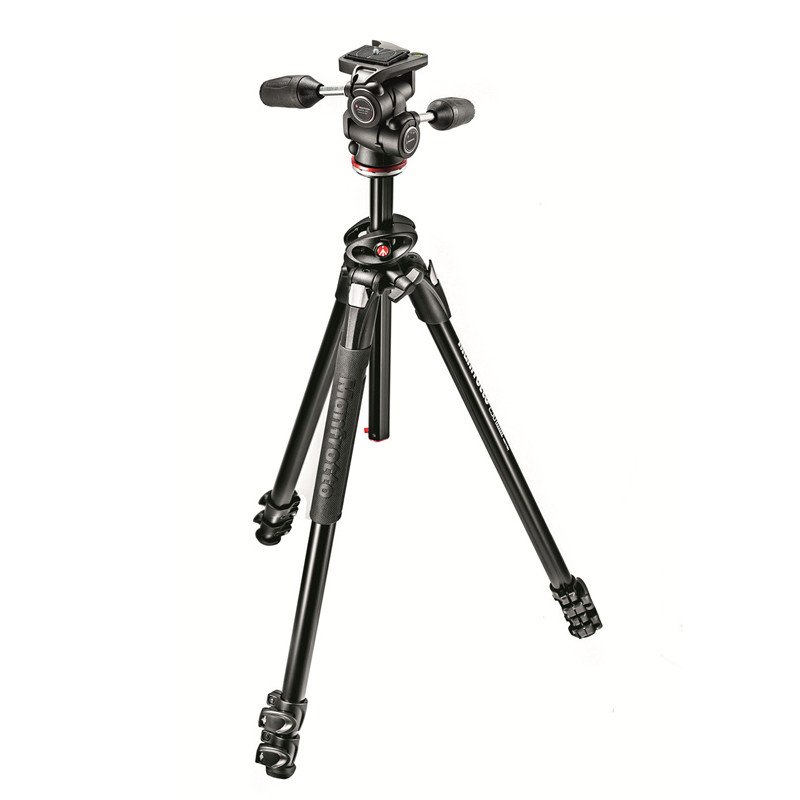 曼富图Manfrotto MK290DUA3-3W中轴横置铝合金3节三维云台套装