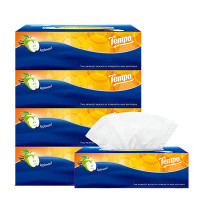 Tempo/得宝 抽纸 3层90抽盒抽*4盒(苹果木味) 面巾纸餐巾纸卫生抽纸巾