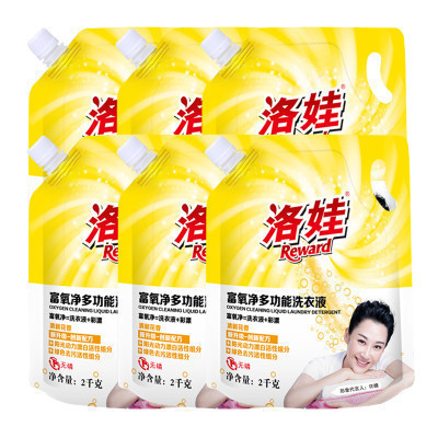 [苏宁自营]洛娃富氧净多功能洗衣液袋装2kg*6袋补充装 新老包装交替发货