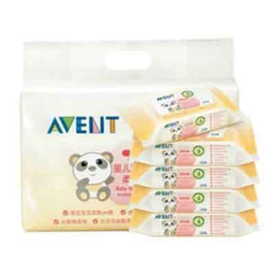 飞利浦 AVENT 新安怡唇部手部湿巾25片连包(4+1)SCF985/50