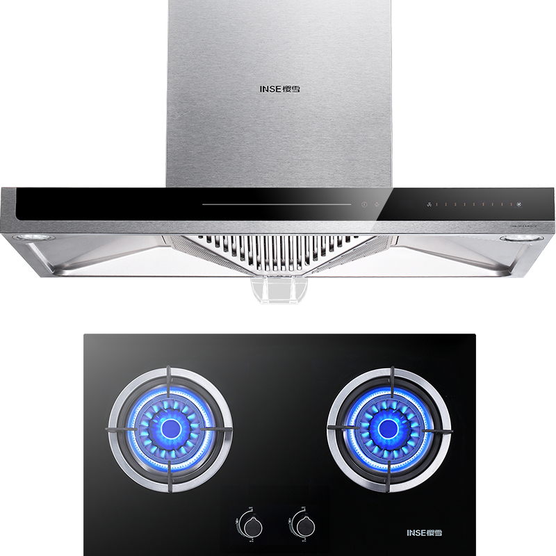 樱雪(INSE) 触控式油烟机燃气灶套餐F1519+Q1316B 18立方液化气