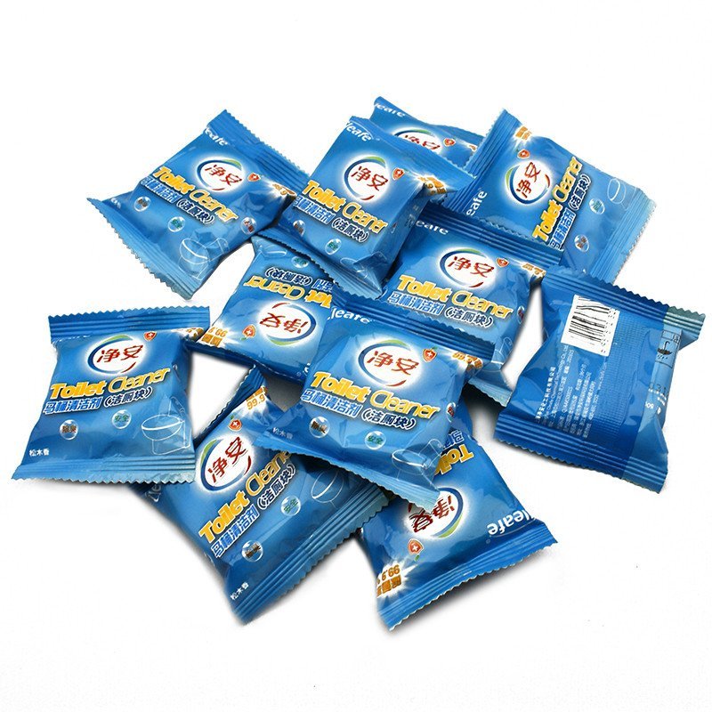 净安(cleafe)马桶清洁剂 洁厕剂 蓝泡泡洁厕块(松木香) 50g*20袋/盒