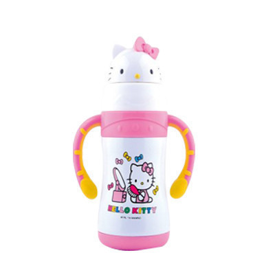 Hello Kitty 凯蒂猫 萌趣儿童学饮杯 不锈钢 白色220ML