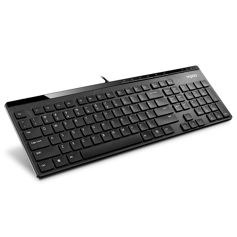 雷柏N7000 黑色 电脑键盘 有线家用办公台式笔记本外接USB键盘