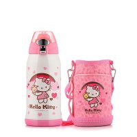 HelloKitty 凯蒂猫 时尚宽嘴吸管壶 不锈钢 白色600ml