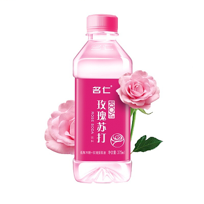 名仁玫瑰水苏打水饮料375ml*24瓶