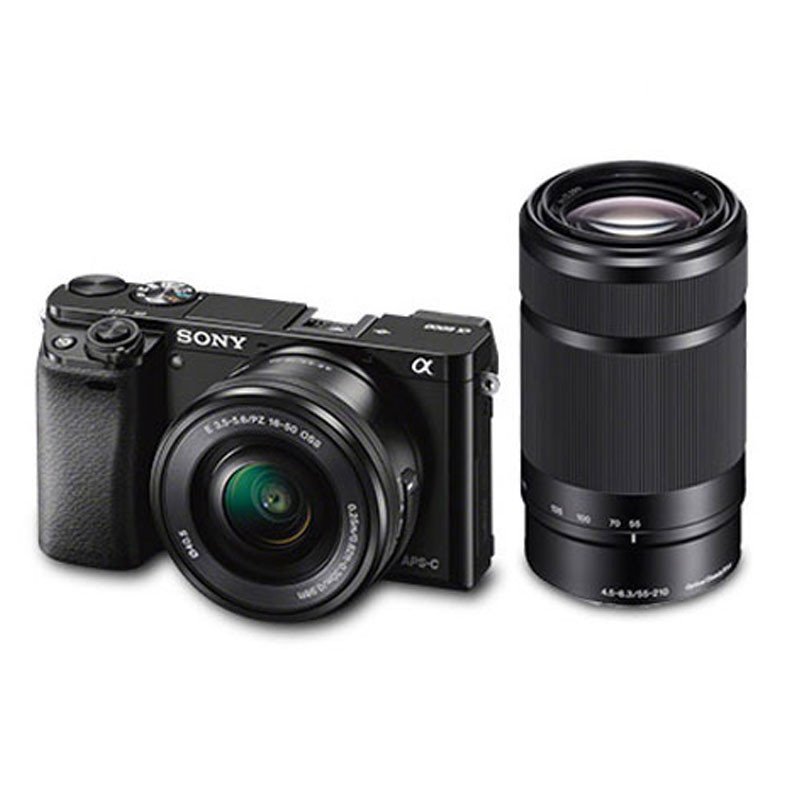 索尼(SONY) ILCE-6000L 微单相机 黑色 含16-50mm+55-210mm黑色镜头 双镜头套装