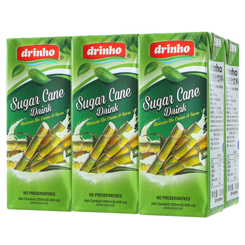 马来西亚进口 顶好(drinho) 甘蔗汁饮料 250ml*6盒 组合装 原装进口 植物饮料 清爽型水饮 冰镇口感更佳