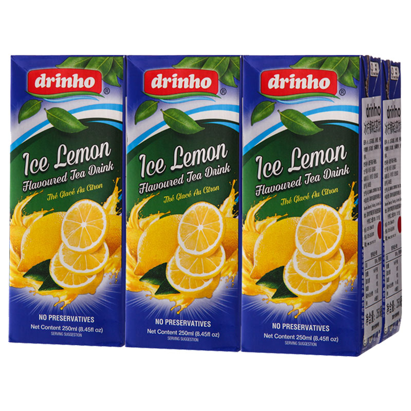 马来西亚进口 顶好(drinho)冰柠檬味红茶饮料 250mlx6盒 组合装 原装进口植物饮料清爽型水饮 冰镇口感更佳