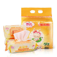 飘漾婴儿柔湿巾80片*3连包带盖滋润型