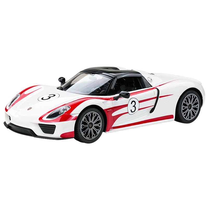 星辉(Rastar)保时捷918遥控汽车遥控车玩具1:14可USB充电70770白色