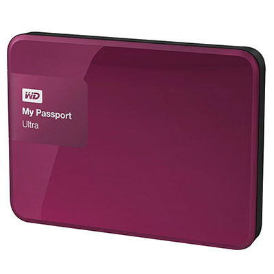 西部数据(WD)My Passport Ultra 升级款 USB3.0 1TB 2.5英寸 移动硬盘(野莓红)WDBG
