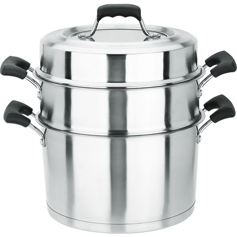 美厨(maxcook)二层蒸锅 不锈钢加厚复底26cm 电磁炉通用 蒸煮两用可叠放 爱家系列MCGJ-AJ026