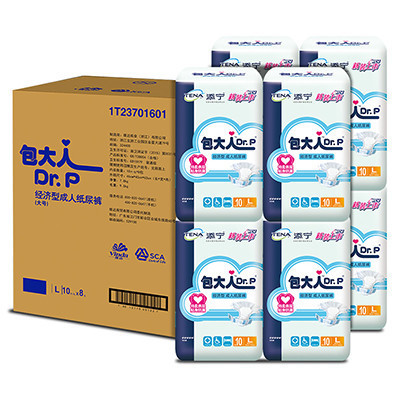 包大人Dr.p 成人纸尿裤 经济型大号L 10片装*8包(整箱销售)