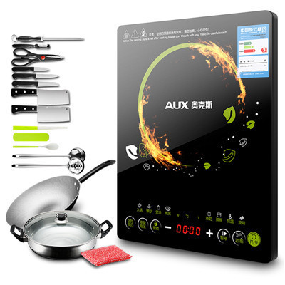 奥克斯(AUX)电磁炉C2005LD 智能触控超薄 防水可预约电磁炉(赠汤锅+炒锅+厨具)