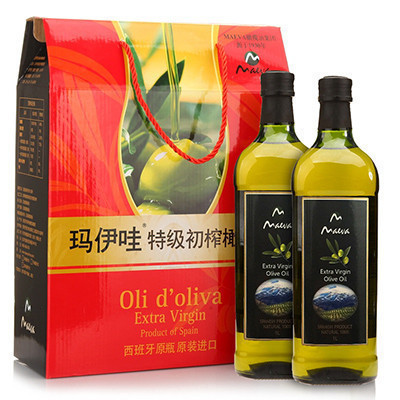 玛伊哇(Maeva)特级初榨橄榄油经济礼盒1000ml*2