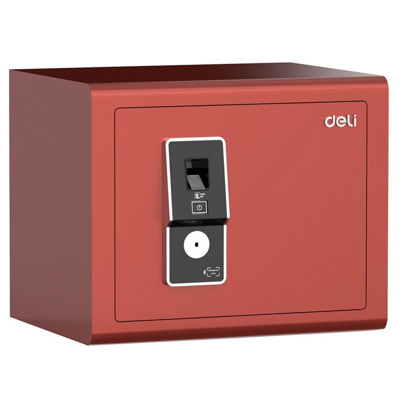 得力4020指纹密码保险箱家用保险箱柜全钢入墙小型床头柜