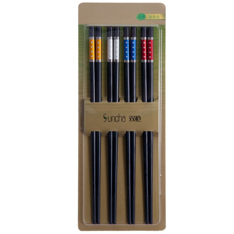 双枪 多彩时尚款合金筷 KZ4484 四双装