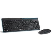 雷柏X8100 黑色无线键盘鼠标套装超薄静音防水游戏办公键鼠