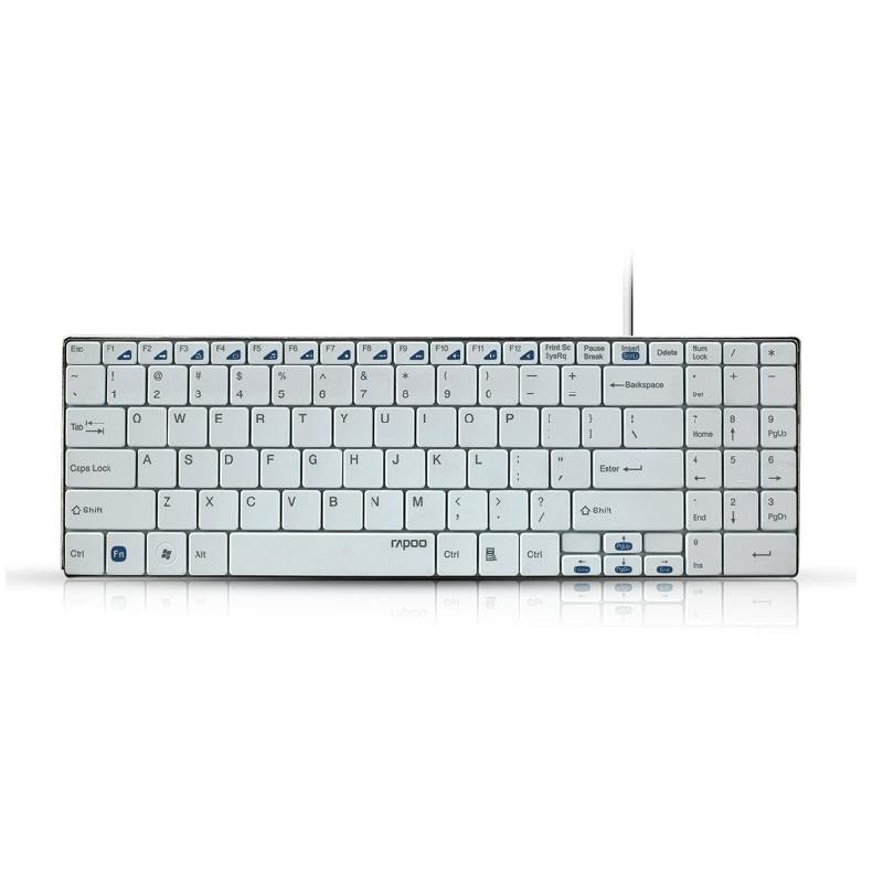 雷柏(Rapoo)N7200 USB有线轻薄键盘 白色