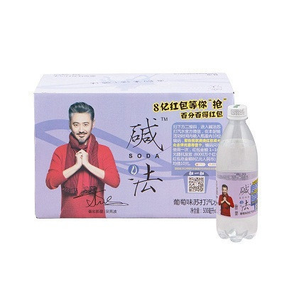 碱法葡萄味苏打汽水500ml*15瓶