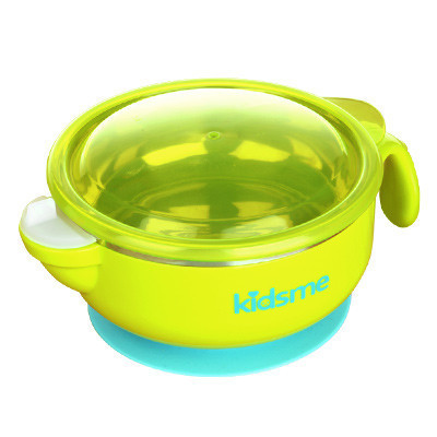 亲亲我(kidsme) 保温不锈钢吸盘碗(绿)