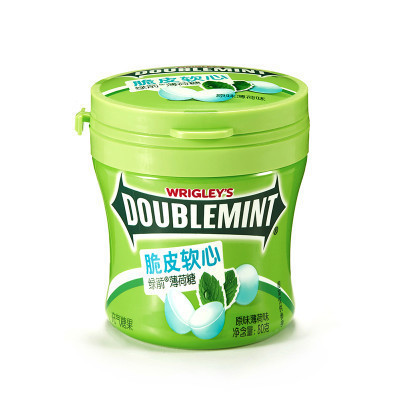 绿箭(DOUBLEMINT) 糖果 脆皮软心薄荷糖 原味薄荷味80g