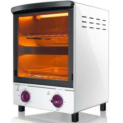 小熊(Bear)电烤箱 DKX-A12B1 12L全自动迷你烘焙 三管发热 烤比萨、曲奇、面包多功能 烤箱烤炉