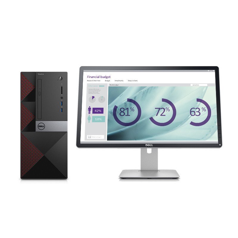 戴尔Vostro 3650-R1938 台式电脑23寸高清套机i7 8G 1T 2G独显DVD WIFI 蓝牙Win10