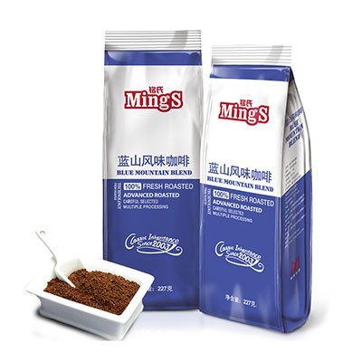 [苏宁易购超市]Mings铭氏蓝山风味咖啡粉227g 新鲜烘焙研磨黑咖啡粉美式咖啡