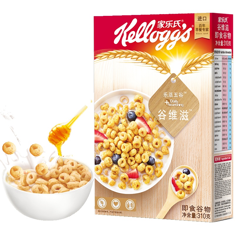 家乐氏(Kellogg’s)谷维滋310g 即食燕麦片 泰国进口冲调 营养谷物早餐