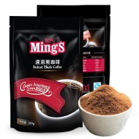[苏宁易购超市]mings铭氏纯黑速溶咖啡粉无糖无奶特浓醇苦黑咖啡227g