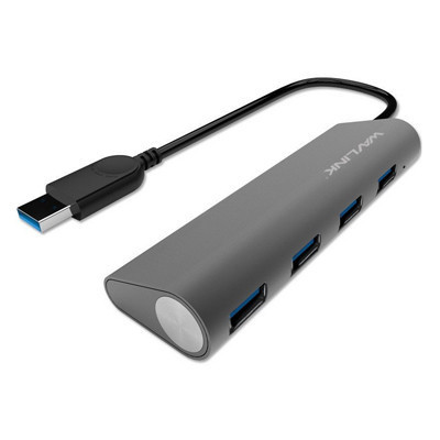 睿因(WAVLINK)WL-UH3048 USB3.0扩展器分线器 四口HUB集线器一拖四高速转换器全金属雅黑