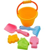 [苏宁红孩子]儿童沙滩玩具套装大号宝宝玩沙子工具铲子汽车沙漏挖沙戏水大桶 304