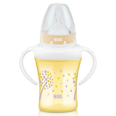 NUK双柄透明学习宽口径PP奶瓶 200ml 适用年龄:4个月以上的宝宝颜色随机