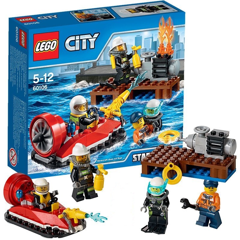 LEGO 乐高 City城市系列消防入门套装60106 2-5岁儿童积木玩具 6-14岁 50-100块 塑料玩具