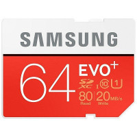 三星(SAMSUNG)SD存储卡 64G(CLASS10 UHS-1 80MB/s)EVO Plus 升级版+